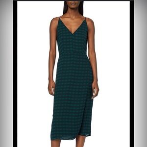 SCOTCH & SODA - Chiffon Check Slip Dress - Green/Black Sz L